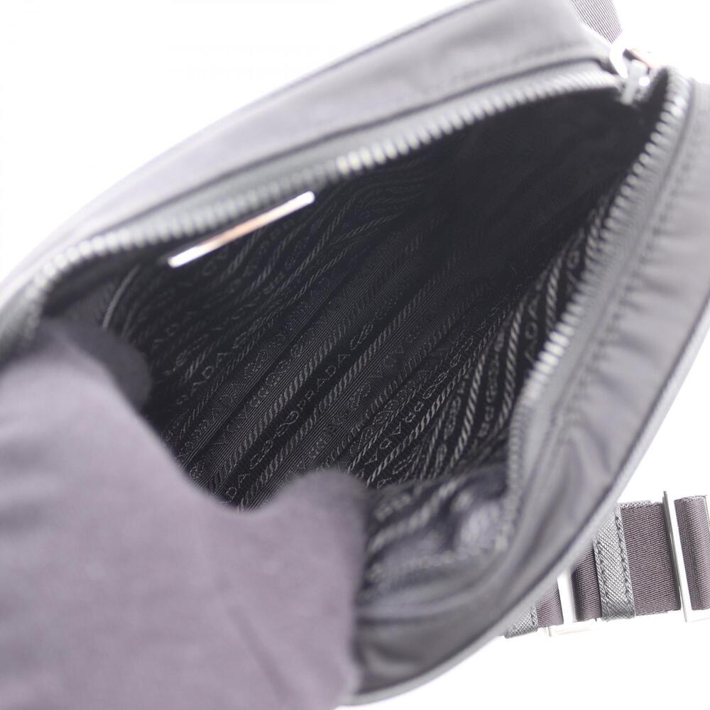Prada SAFFIANO TESSUTO Shoulder Bag Leather Black Saffiano